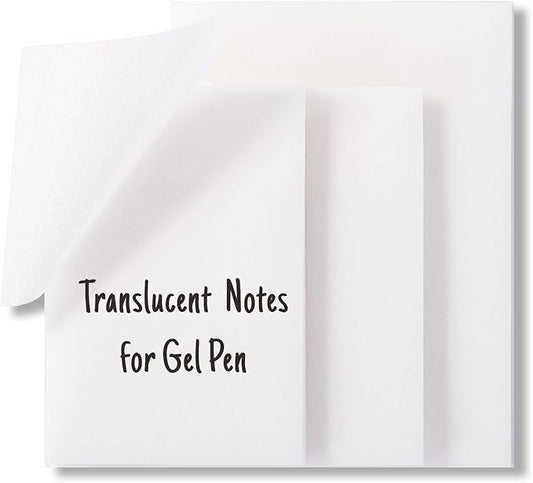 Gel Pen Friendly Multi-Size Transparent Sticky Notes - Translucent Matte Clear Pads for Bibles & Books, 3x2/3x3/3x4 in, 3 Pads 150 Sheets, Quick Dry Smudge-Free Tabs