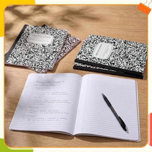 Fainne 100 Pack College Ruled Composition Notebooks Bulk B5,Black