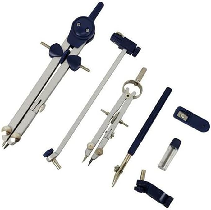 BABETT Drawing Compass Drafting Tools Compass Drawing Set Professional High Precision Metal Compass Pencil Compass Drawing Set Office Stationery Compass Indexer Math Ruler Kit