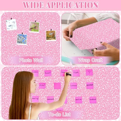 Pink Composition Bulletin Board Roll Non-Woven Fabric Poster 15.7" x12ft