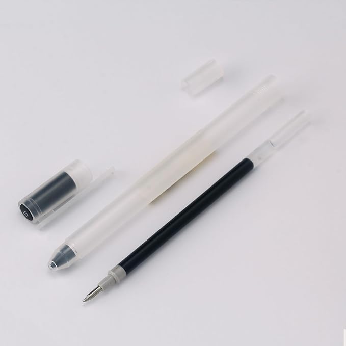 XIZE SH Minimalist Japanese Style Gel Pens 0.5mm Fine Point 12 Pack Black Ink Ball Point Pens for Office School Stationery Supply