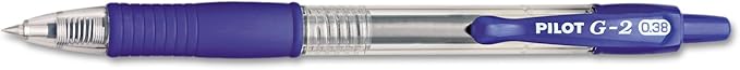 PILOT G2 Premium Refillable and Retractable Rolling Ball Gel Pens, Ultra Fine Point, Gel Ink Pens, 0.38mm, Blue Ink, 12 Count (Pack of 12)