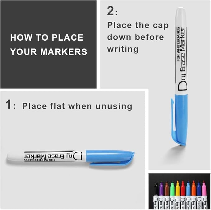 Volcanics Whiteboard Markers Bulk, 80 Count Assorted Colors, Fine Tip Dry Erase Markers for Office, Conference Rooms, Meetings & Business Use