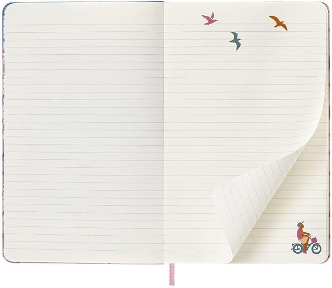 Moleskine Limited Edition Sakura Notebook, Hard Cover, Large (5" x 8.25"), Ruled/Lined, Bicycle, 240 Pages