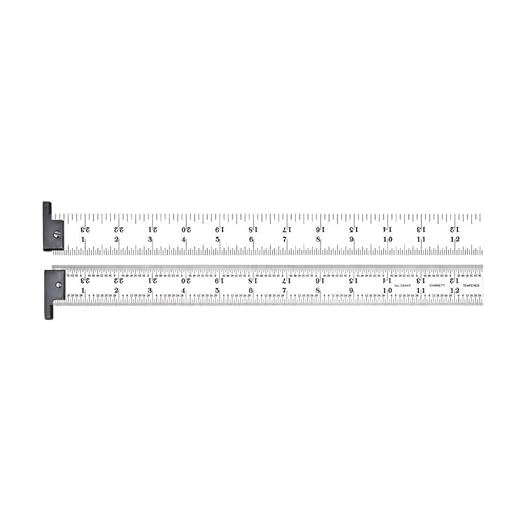 Starrett Spring Tempered Steel Rule with Satin Chrome Finish, Quick Reading, Inch Graduation, and Hook - 24" Length, 4R Graduation Type, 3/64" Thickness - CH604R-24
