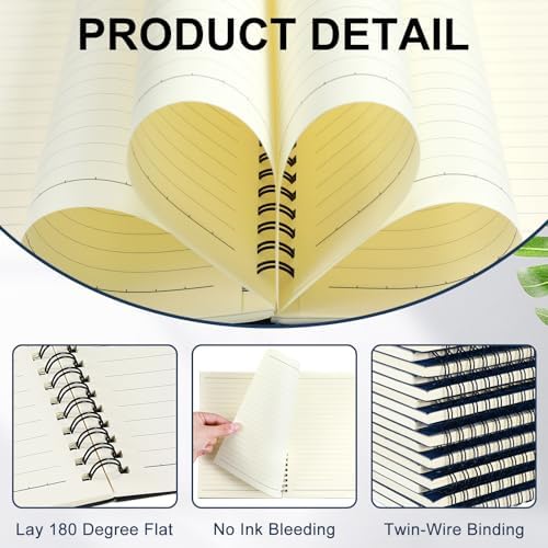 Yahenda 300 Pcs Spiral Notebooks, 1 Subject, Wide Ruled, Deep Blue