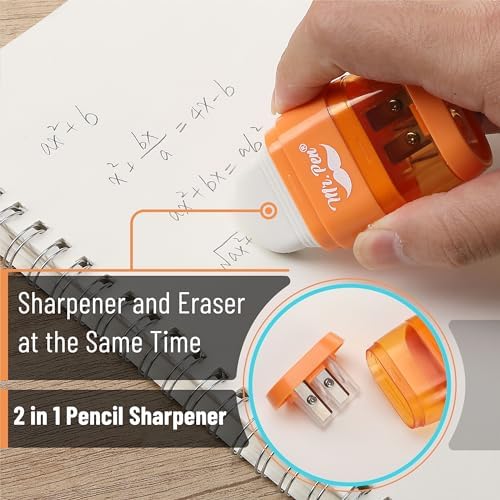 Mr. Pen- Pencil Sharpener & Eraser, 4 Pack