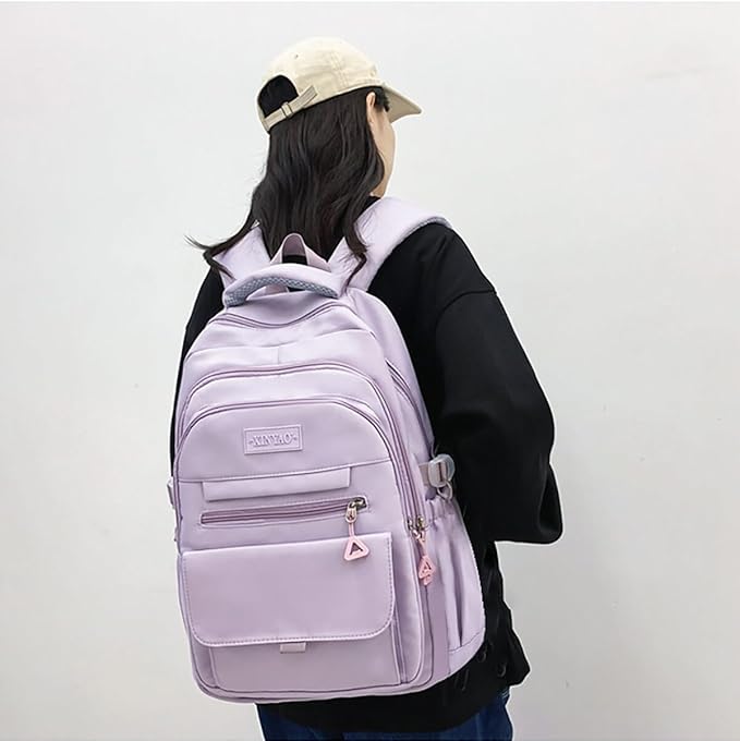 Phaoullzon Girls School Backpack for Boys, College Aesthetic Laptop Bookbag for Travel,Purple