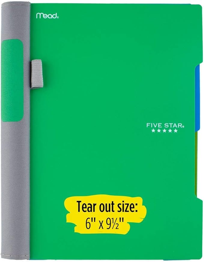 Five Star Advance Spiral Notebooks, 2 Subject, College Ruled Paper, 100 Sheets, 9-1/2" x 6", Red, Blue, 2 Pack (38637)
