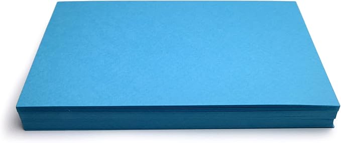 PPAPPAPPIYO 50 Pack 3x5 Colored Index Cards, 180gsm Premium Textured Blank Flash Cards, Heavyweight Cardstock for Study, Recipes, and DIY Crafts (blue)