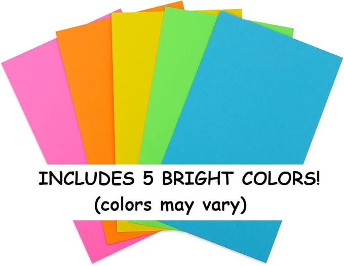 Hygloss 100 Pcs Blank Colored Index Cards - 100 Unlined Colored Flash Cards 3.75 x 5.75-Inch - Study Cards - Notecards for Studying, School, Office, or Games - 5 Bright Assorted Colors