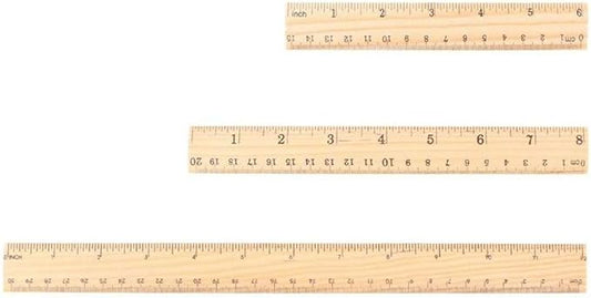 Utoolmart Wooden Straight Ruler, 30cm / 11.8-inch Double-sided Scale Ruler, Measuring Tool for Engineering Office Architect and Drawing 20 Pcs