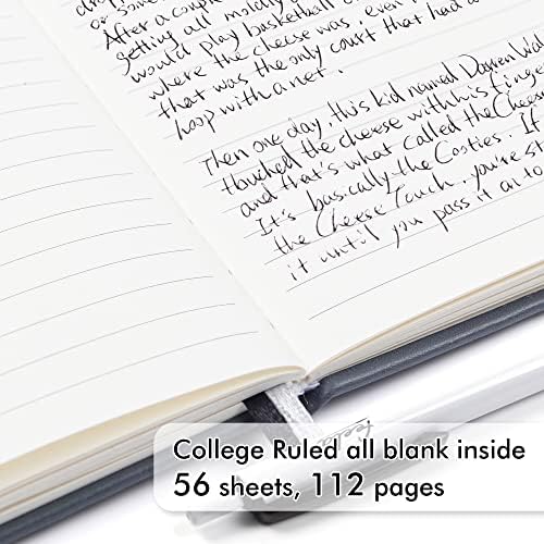 feela 3 Pack Pocket Notebook Journals with 3 Black Pens, A6 Mini Cute Small Journal Notebook Bulk Hardcover College Ruled Notepad with Pen Holder for Office School Supplies, 3.5”x 5.5”, Gray