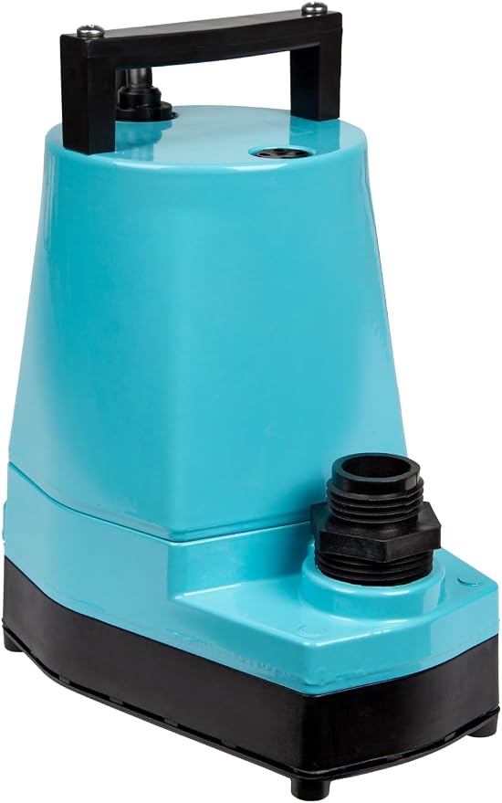 Little Giant 5-MSP 115V, 1/6 HP, 1500 GPH Manual Utility Pump, 25' Cord | Manual Submersible Utility Pump, 1500 GPH, Aluminum Housing, No Float Switch, 25-Foot Cord, 115V, Model 5-MSP