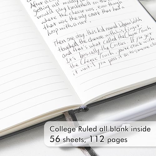 feela Pocket Notebook Notepad, Mini Cute Small Hardcover College Ruled Journals Office School Supplies, with 3 Black Pens, 3.5”x 5.5”, 3 Pack, A6, Vintage Colors, Red, Blue, Black