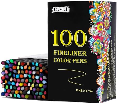 Dyvicl Journal Planner Pens Colored Pens, 100 Colors 0.4mm Fineliner Pen Set Fine Point Markers Drawing Pens for Journaling, Note Taking, Calendar, Adult Coloring, Scrapbooking