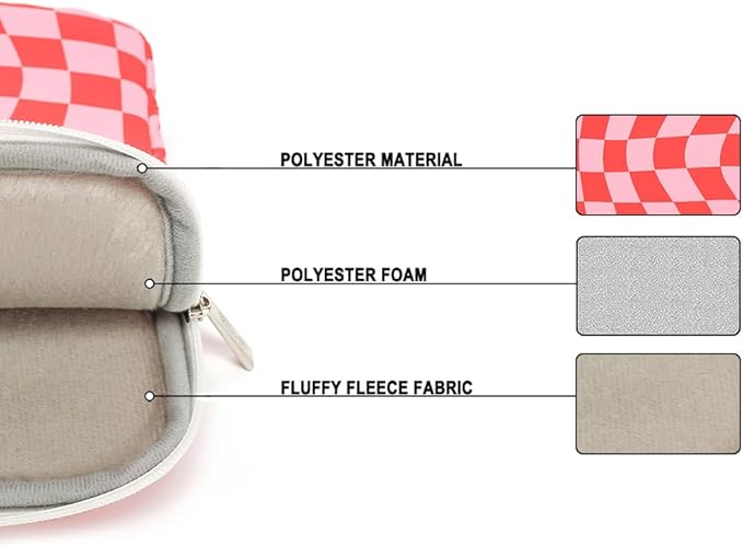 15.6-inch Notebook case, Waterproof and Shockproof Protective Computer case, can be Used to Cover Shopping cart Cases. The Notebook is Compatible with Lenovo, ASUS and HP (New Pink Checker)