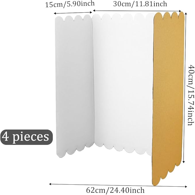 4Pcs Tri Fold Boards 25x16 Inches Display Board Corrugated Project Boards Small Display Boards Science Fair Board Poster Board for Science Fairs, School Projects and Business Project