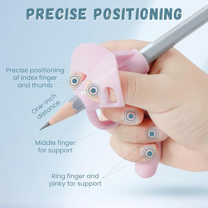 Pencil Grips for Kids Handwriting, 2024 New Toddler Pencil Grip Pencil Holder for Kids, Finger Grips for Pencils Practice Writing for Toddlers 2-4 Years, Special Education School Supplies (4 Pcs)