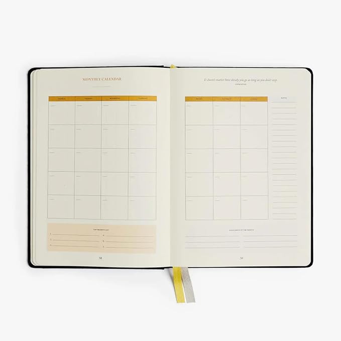 Intelligent Change 3-Month Productivity Planner 2025, Productivity Tools for Time Management & Mindfulness, Daily Planner To Do List, A5 Undated Quarterly Planner (Black)