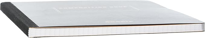 RHODIA 119229C - Flexible Notebook Cloth Back Composition Book Black - B5 - Small Squares - 160 pages - White Clairefontaine Paper 80 g/m - Classic