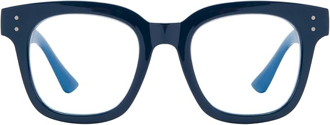 Madison Avenue Blue Light Blocking Glasses for Women Oversized Fashion Blue Light Blocker Anti Eyestrain & UV Protection Computer Eyeglasses (Ink Blue)