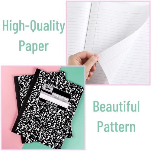 Mr. Pen- Composition Notebooks Bulk, 12 Pack, Wide Ruled, 600 Sheets