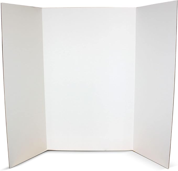 Flipside Products Science Fair Project Board Kit – 36" x 48" White Trifold Boards with Black Science Fair Title Letters – Ready-to-Use Project Display Boards - 2 Pack