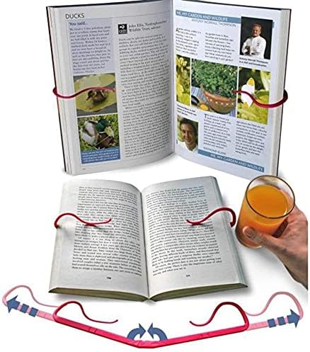 Adjustable Hands Free Reading Book Pages Holder Portable Stand with Clamp, Foldable, Relaxed Reading Support for Office & Outdoor