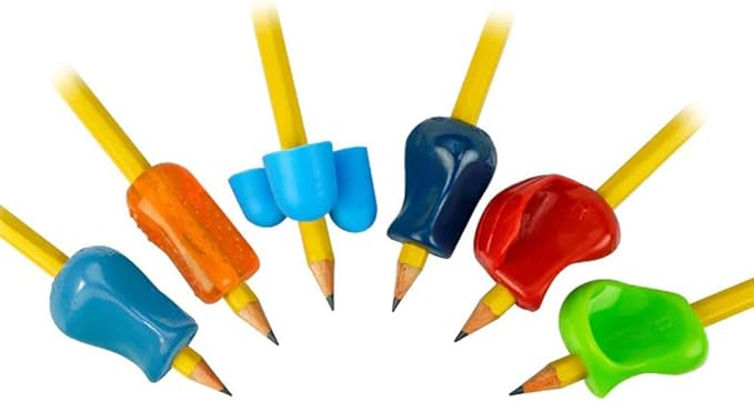 The Pencil Grip Premium Pencil Grips, Universal Ergonomic Writing Aid For Righties And Lefties, Colorful Pencil Grippers, Assorted Colors & Styles, 12 Count - PGP-012