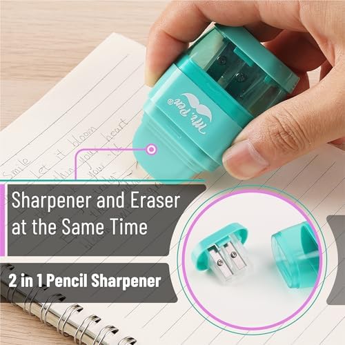 Mr. Pen- Pencil Sharpener & Eraser, 4 Pack