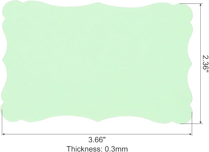 PATIKIL 3.7"x2.4" Blank Paper Business Cards, 120 Pack Small Index Flash Cards Words Message Note Card Mini Paper Tags Lace for DIY Gift, Light Green