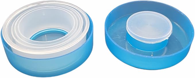 Travel Size Collapsible Drinking Cup and Built in Pill Box Case - Blue (3-Pack)