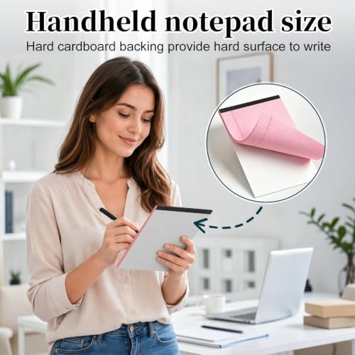24PCS Note Pads 5x8 Small Legal Pads 720 Sheets, Perforated Small Notebook Notepad 5 x 8 ,College Ruled Lined Paper Pads 80GSM, Mini Writing Pads Memo for Work School &Office Supplies 24pcs Multicolor