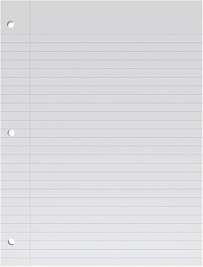 STAPLES Wide Ruled Filler Paper, 8” x 10.5”, 120 Sheets/Pack, 36‑Pack