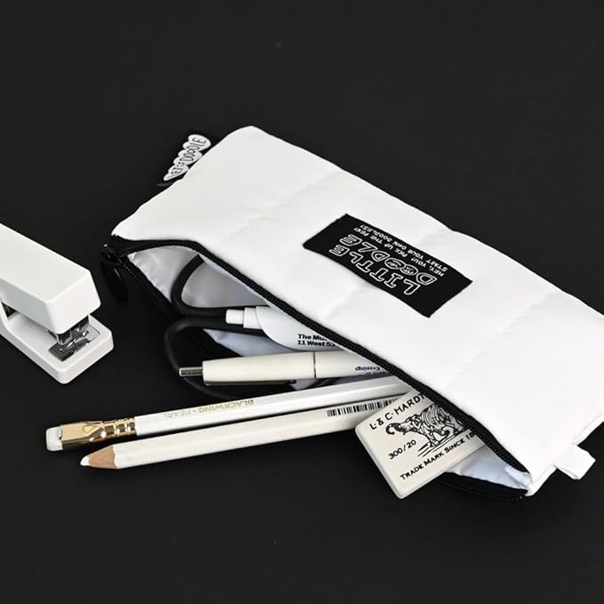 Monolike_Fabric/Cushion Pencil case (Little Doodle Cushion Pencil Case, White)
