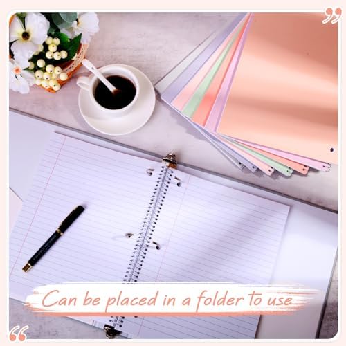Teling 8 Pcs 1 Subject Spiral Notebook for Work College Ruled 8 x 10 1/2 Inch Spiral Journal Notebook 3 Hole Punched Paper Tear Line 70 Sheets Office School Study Supplies(Bright Color,8 Pcs)
