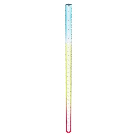 HARFINGTON Acrylic Clear Straight Rulers 30cm Metric,Colorful | Transparent Gradient Three-Dimensional Plastic Ruler Square Cube Measuring Tool for Classroom