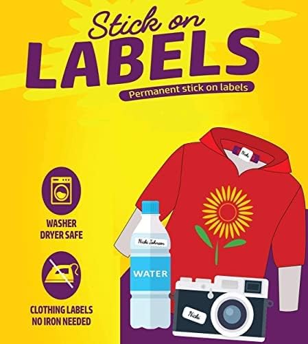 Personalized Name Labels for Kids – 60 Waterproof Peel-and-Stick Labels for Clothes, Lunch Boxes, Water Bottles, Laundry Bags – Durable, Dishwasher & Microwave Safe, Perfect for Camp, Daycare, School