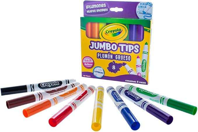 Crayola Washable Markers, Broad Point, Classic Colors, 8/Pack (58-7808)