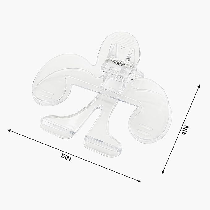 3-Pack Crystal-Clear Book Page Holder Clips - 12° Hands-Free Reading Stand & Page Keeper, High Clarity PC Book Clips for Secure Grip (Transparent)