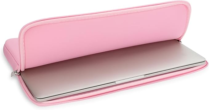 RAINYEAR 15.6 Inch Laptop Sleeve Protective Case Soft Carrying Zipper Bag Cover Compatible with 15.6" Notebook Computer Ultrabook Chromebook (Pink)