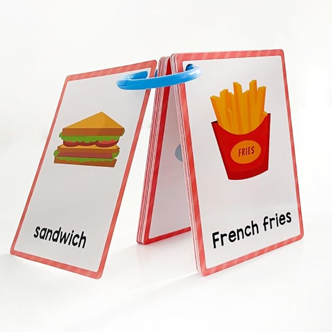 Lachilly Foods English Words Learning Flashcards, High Frequency Words, Beginning Reading, Kindergarten to 1st Grade, ESL Teaching Materials, Autism Learning Materials, Vocabulary Building, 20 Cards,