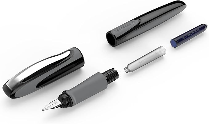 Schneider 168215 Ray Fountain Pen (Right-Handed, Incl. Standard Ink Cartridge Royal Blue) Space Blue