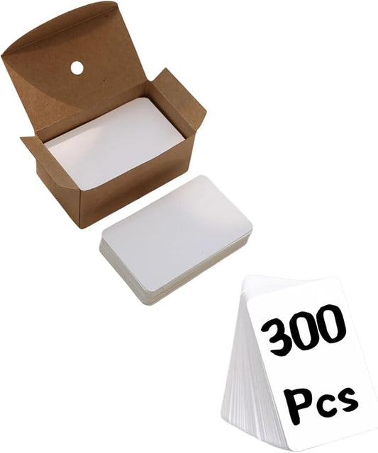 Astero Small Blank 3.5x2in Mini Index Cards & Flash Cards Blank Blank Business Cards to Write On Small Note Cards for Greeting Postcards Vocabulary Bookmarks DIY Messages (White, 300pcs)