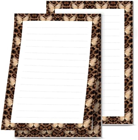 2 Pack Lined Sticky Notes 4x6 in, Cute Self-Stick Notepads with Lines, Large Memo Pads Strong Adhesive for Office, Home Cute Boho Butterfly