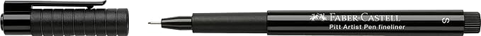 Faber-Castell Art & Graphic Pitt Artist Pen Fineliner India Ink Pen, Black, Single Pitt Pen, for Art, Craft, Drawing, Sketching, Home, School, University, Colouring