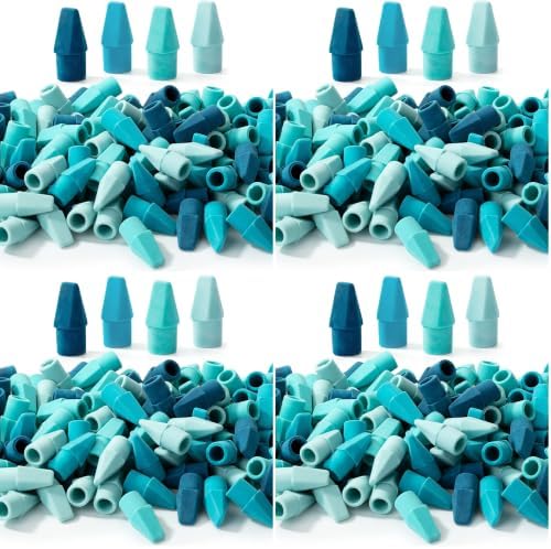 Mr. Pen- Pencil Top Erasers, 480 Pack, Blue Shades, Latex-Free