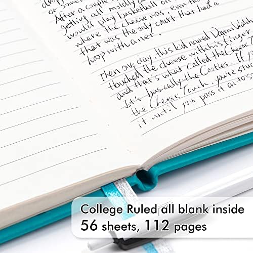 feela 3 Pack Pocket Notebook Journals with 3 Black Pens, A6 Mini Cute Small Journal Notebook Bulk Hardcover College Ruled Notepad with Pen Holder for Office School Supplies, 3.5”x 5.5”, Emerald