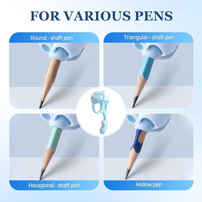 Pencil Grips for Kids Handwriting, Children's Calligraphy Silicone Pencil Grip Comfortable Pencil Grippers, Posture Correction Training Writing Aid for Beginners for Kids Preschools Students (8)